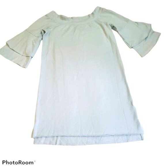 Juicy by Juicy Couture womens shirt dress Boulevard light Blue Ruffle Sleeve new - Picture 2 of 13